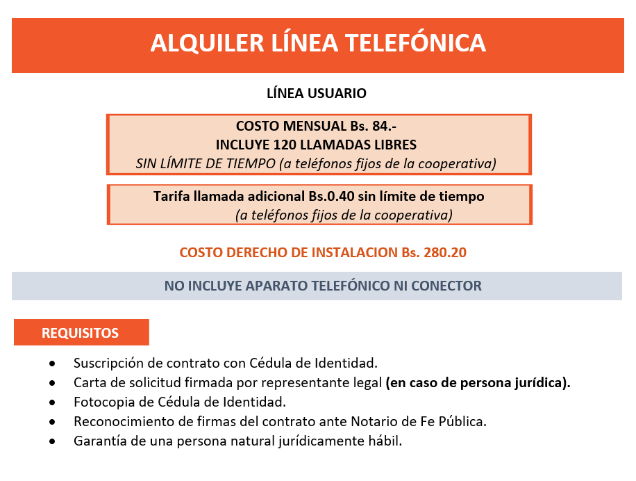 ALQUILER LINEA TELEFONICA